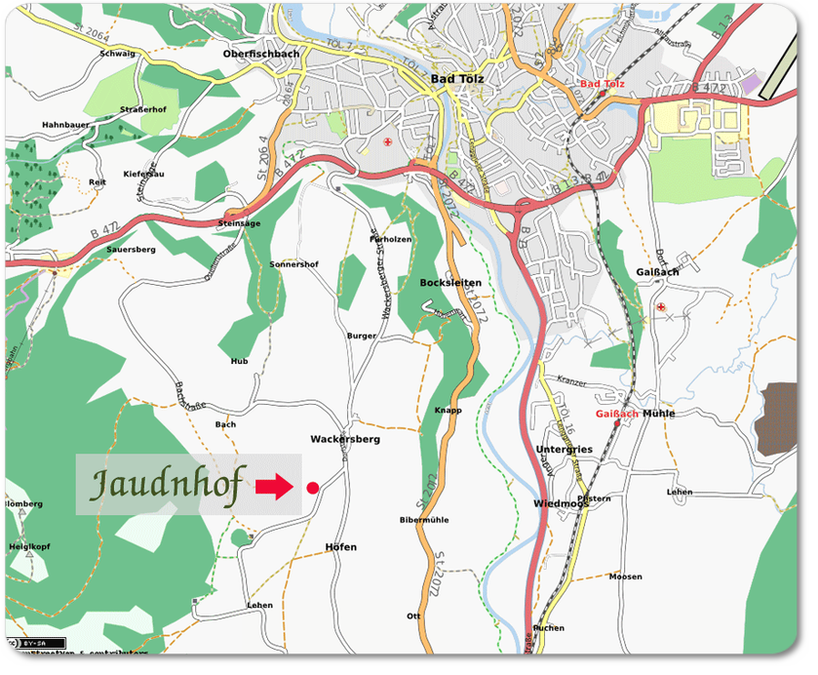 Landkarte Wackersberg